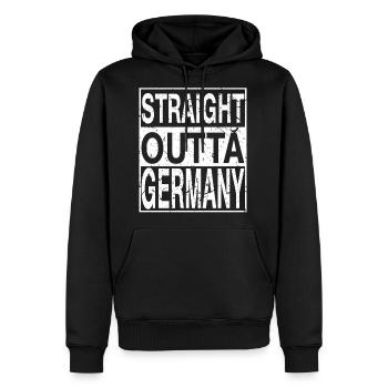 Germany Straight Outta Germany - Men's Premium Hoodie - black - Front - Nico (187cm) & Julia (174cm)
