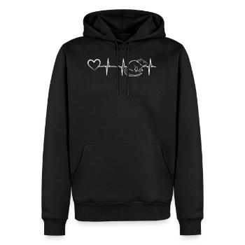 Mouse Heartline Heart Mouse Animal House Mouse Hea - Men's Premium Hoodie - black - Front - Nico (187cm) & Julia (174cm)