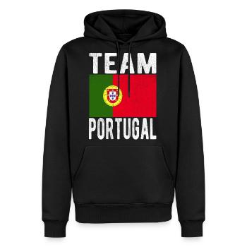 Portugal Flag - Men's Premium Hoodie - black - Front - Nico (187cm) & Julia (174cm)