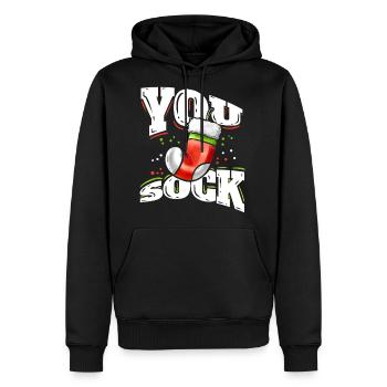 You Sock Merry Christmas - Men's Premium Hoodie - black - Front - Nico (187cm) & Julia (174cm)