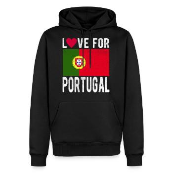 Portugal Flag - Men's Premium Hoodie - black - Front - Nico (187cm) & Julia (174cm)