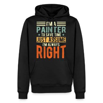 Painter - Men's Premium Hoodie - black - Front - Nico (187cm) & Julia (174cm)
