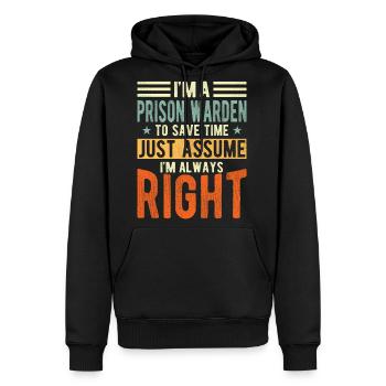 Prison Warden - Men's Premium Hoodie - black - Front - Nico (187cm) & Julia (174cm)