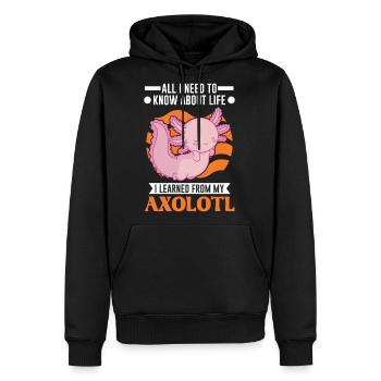 Axolotl Gift Salamander - Men's Premium Hoodie - black - Front - Nico (187cm) & Julia (174cm)