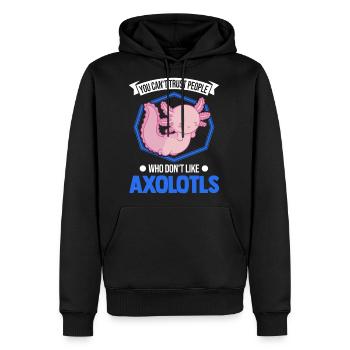 Axolotl Gift Salamander - Men's Premium Hoodie - black - Front - Nico (187cm) & Julia (174cm)
