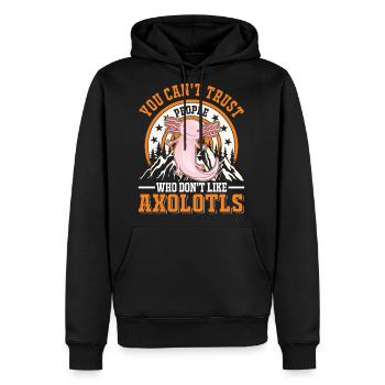 Axolotl Gift Salamander - Men's Premium Hoodie - black - Front - Nico (187cm) & Julia (174cm)