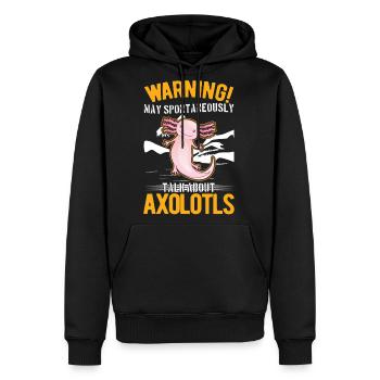 Axolotl Gift Salamander - Men's Premium Hoodie - black - Front - Nico (187cm) & Julia (174cm)