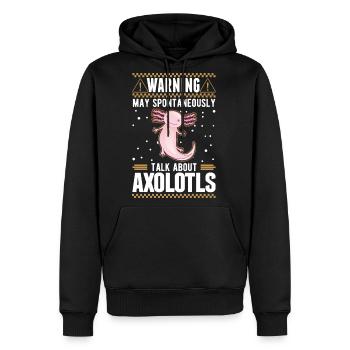 Axolotl Gift Salamander - Men's Premium Hoodie - black - Front - Nico (187cm) & Julia (174cm)