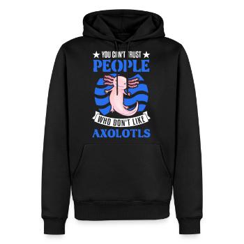 Axolotl Gift Salamander - Men's Premium Hoodie - black - Front - Nico (187cm) & Julia (174cm)