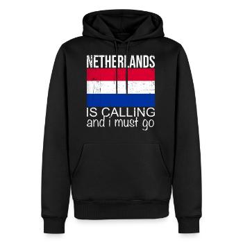 netherlands is calling - Men's Premium Hoodie - black - Front - Nico (187cm) & Julia (174cm)