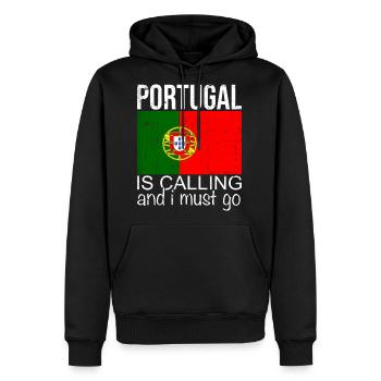 Portugal is calling - Men's Premium Hoodie - black - Front - Nico (187cm) & Julia (174cm)
