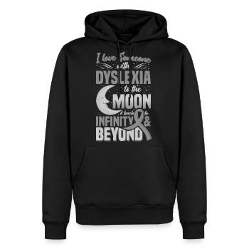 I Love Someone With Dyslexia Neurodiversity Awaren - Men's Premium Hoodie - black - Front - Nico (187cm) & Julia (174cm)