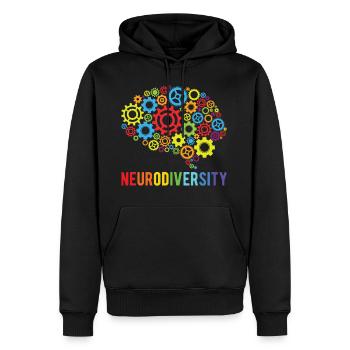 Neurodiversity For Neurodiversity Awareness - Men's Premium Hoodie - black - Front - Nico (187cm) & Julia (174cm)