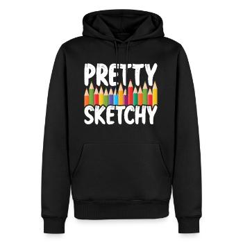 Pretty Sketchy pour artiste peintre - Molleton à capuche Premium pour homme - noir - Devant - Nico (187cm) & Julia (174cm)