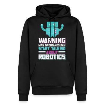 Warning May Spontaneously Start Talking About Robo - Men's Premium Hoodie - black - Front - Nico (187cm) & Julia (174cm)