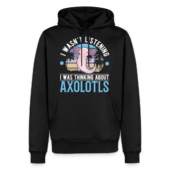 Axolotl Gift Salamander - Men's Premium Hoodie - black - Front - Nico (187cm) & Julia (174cm)