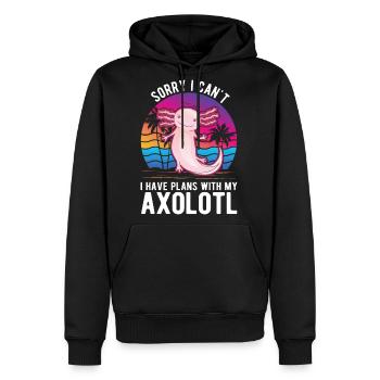 Axolotl Gift Salamander - Men's Premium Hoodie - black - Front - Nico (187cm) & Julia (174cm)