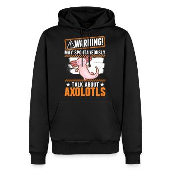 Axolotl Gift Salamander - Men's Premium Hoodie - black - Front - Nico (187cm) & Julia (174cm)