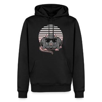 rat - Men's Premium Hoodie - black - Front - Nico (187cm) & Julia (174cm)