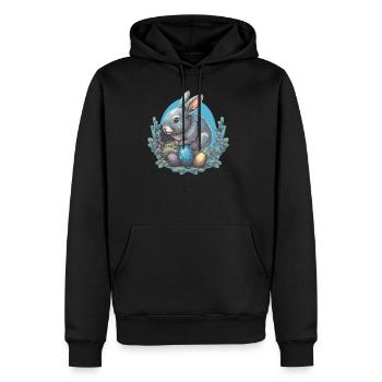 Easter Bunny - Men's Premium Hoodie - black - Front - Nico (187cm) & Julia (174cm)