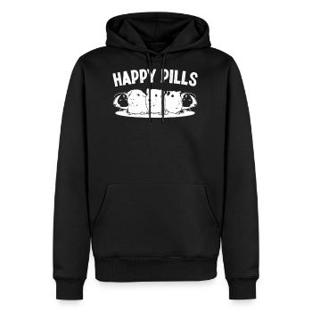 Happy Pills - Men's Premium Hoodie - black - Front - Nico (187cm) & Julia (174cm)