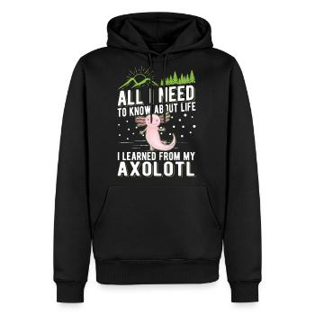 Axolotl Gift Salamander - Men's Premium Hoodie - black - Front - Nico (187cm) & Julia (174cm)
