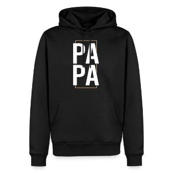 papa - Men's Premium Hoodie - black - Front - Nico (187cm) & Julia (174cm)