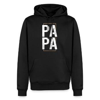 papa - Men's Premium Hoodie - black - Front - Nico (187cm) & Julia (174cm)
