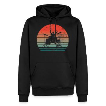 Drummer Drums Drumsticks Musician Outfit - Men's Premium Hoodie - black - Front - Nico (187cm) & Julia (174cm)