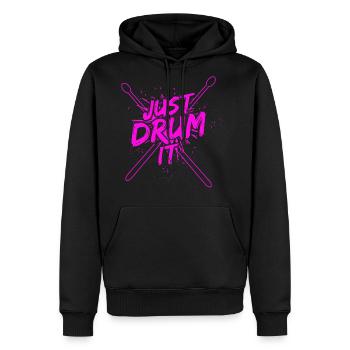 Drummer Drums Drumsticks Musician Outfit - Men's Premium Hoodie - black - Front - Nico (187cm) & Julia (174cm)