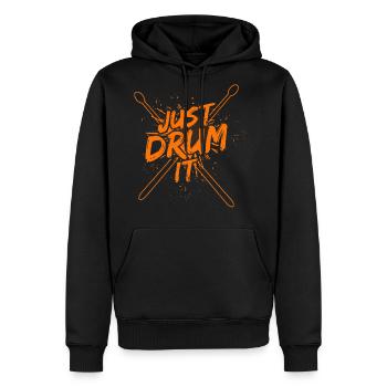 Drummer Drums Drumsticks Musician Outfit - Men's Premium Hoodie - black - Front - Nico (187cm) & Julia (174cm)