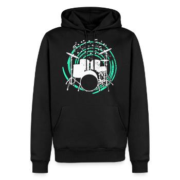 Drummer Drums Drumsticks Musician Outfit - Men's Premium Hoodie - black - Front - Nico (187cm) & Julia (174cm)