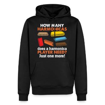 How Many Harmonicas Does A Harmonica Player Needs? - Men's Premium Hoodie - black - Front - Nico (187cm) & Julia (174cm)