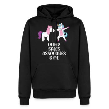 Other Sales Associates and Me - Men's Premium Hoodie - black - Front - Nico (187cm) & Julia (174cm)