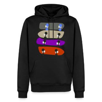 Longboard Skateboard Longboarder - Men's Premium Hoodie - black - Front - Nico (187cm) & Julia (174cm)