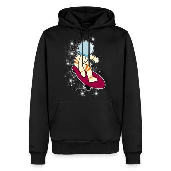 Longboarder Astronaut Longboard - Men's Premium Hoodie - black - Front - Nico (187cm) & Julia (174cm)