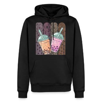 Boba Tea Design Bubbles Bubble Tea Retro Boba - Men's Premium Hoodie - black - Front - Nico (187cm) & Julia (174cm)