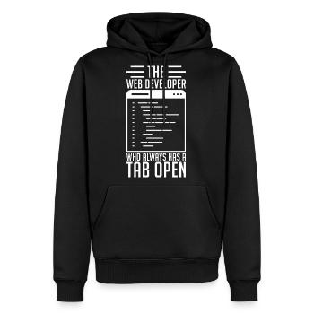 Web Developer Gift Always Tab Open - Men's Premium Hoodie - black - Front - Nico (187cm) & Julia (174cm)