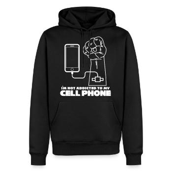 Handogly Addicted Phone Cellphone Cell Phone - Men's Premium Hoodie - black - Front - Nico (187cm) & Julia (174cm)