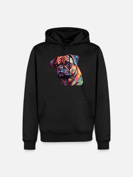 Pug Polygon - Men's Premium Hoodie - black