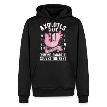 Axolotl Gift Salamander - Men's Premium Hoodie - black - Front - Nico (187cm) & Julia (174cm)