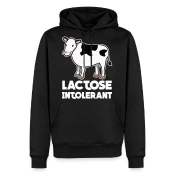 Lactose Intolerant Cow - Men's Premium Hoodie - black - Front - Nico (187cm) & Julia (174cm)