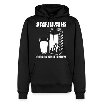 Lactose intolerant Milk - Men's Premium Hoodie - black - Front - Nico (187cm) & Julia (174cm)