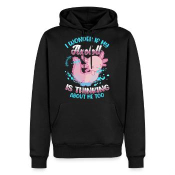 Axolotl Gift Salamander - Men's Premium Hoodie - black - Front - Nico (187cm) & Julia (174cm)