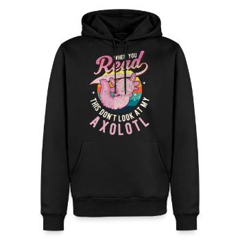 Axolotl Gift Salamander - Men's Premium Hoodie - black - Front - Nico (187cm) & Julia (174cm)