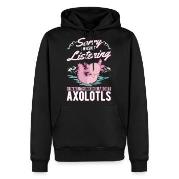 Axolotl Gift Salamander - Men's Premium Hoodie - black - Front - Nico (187cm) & Julia (174cm)