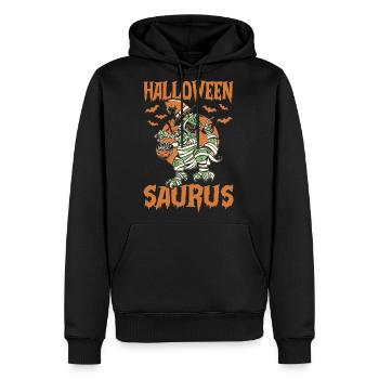 Halloween Saurus Halloween Dino Halloween Dinosaur - Men's Premium Hoodie - black - Front - Nico (187cm) & Julia (174cm)