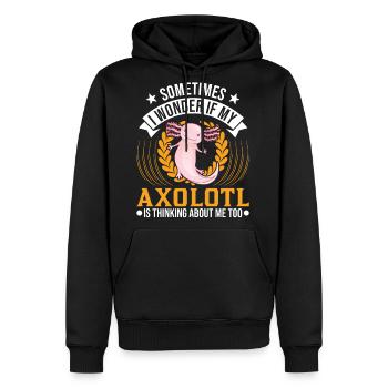Axolotl Gift Salamander - Men's Premium Hoodie - black - Front - Nico (187cm) & Julia (174cm)