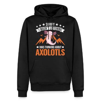 Axolotl Gift Salamander - Men's Premium Hoodie - black - Front - Nico (187cm) & Julia (174cm)