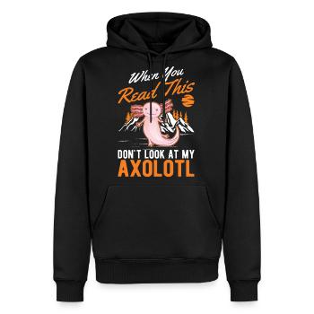 Axolotl Gift Salamander - Men's Premium Hoodie - black - Front - Nico (187cm) & Julia (174cm)